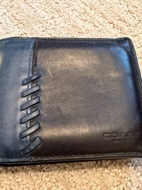 Coach Black/Blue Leather wallet and card holder